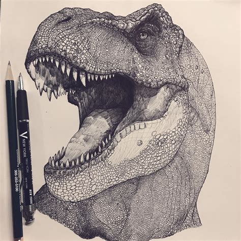 how to draw a dinosaur realistic